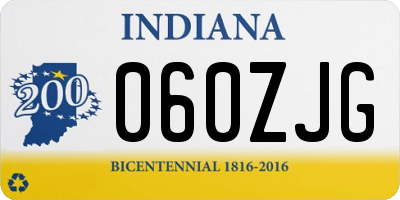 IN license plate 060ZJG