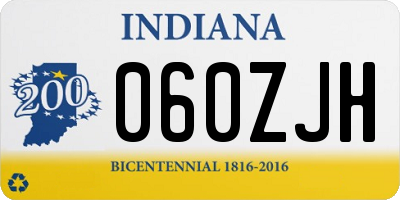 IN license plate 060ZJH