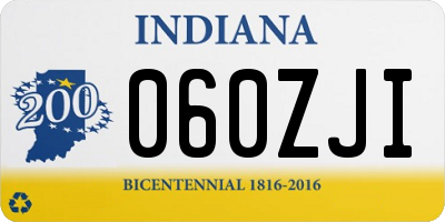 IN license plate 060ZJI