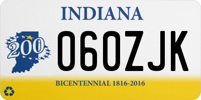 IN license plate 060ZJK