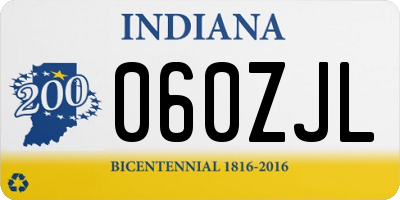 IN license plate 060ZJL