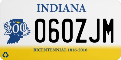 IN license plate 060ZJM