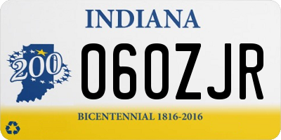 IN license plate 060ZJR
