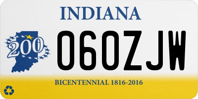 IN license plate 060ZJW
