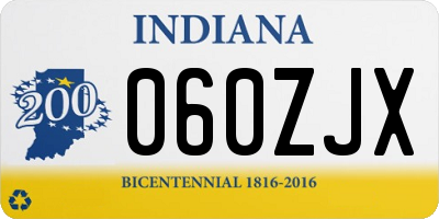 IN license plate 060ZJX