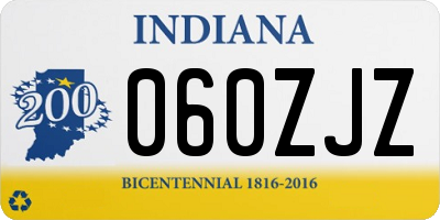 IN license plate 060ZJZ