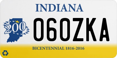 IN license plate 060ZKA