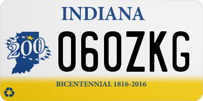 IN license plate 060ZKG