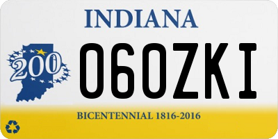 IN license plate 060ZKI