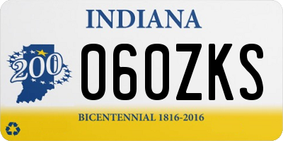 IN license plate 060ZKS