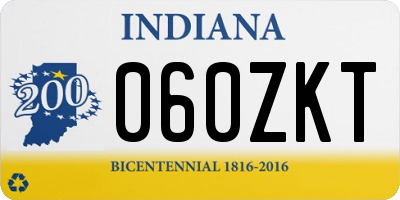 IN license plate 060ZKT