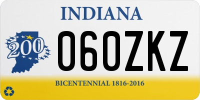 IN license plate 060ZKZ