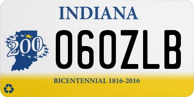 IN license plate 060ZLB