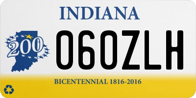IN license plate 060ZLH