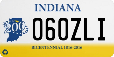 IN license plate 060ZLI