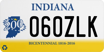 IN license plate 060ZLK