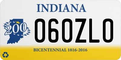 IN license plate 060ZLO