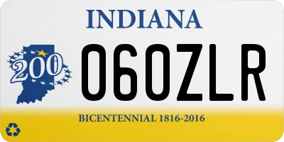 IN license plate 060ZLR