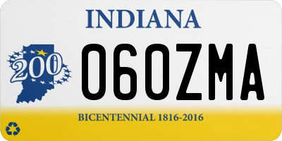 IN license plate 060ZMA