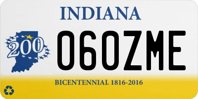 IN license plate 060ZME