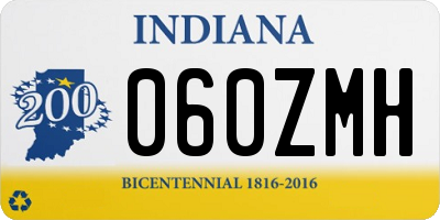 IN license plate 060ZMH