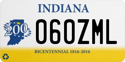 IN license plate 060ZML