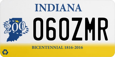 IN license plate 060ZMR