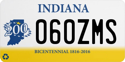 IN license plate 060ZMS