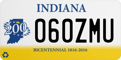 IN license plate 060ZMU