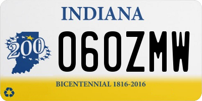 IN license plate 060ZMW