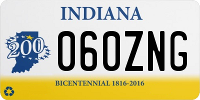 IN license plate 060ZNG
