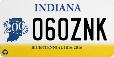 IN license plate 060ZNK