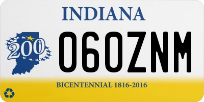 IN license plate 060ZNM