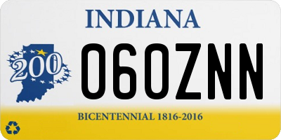 IN license plate 060ZNN