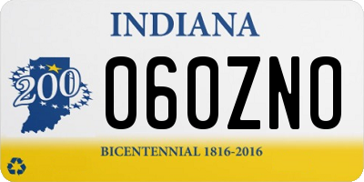 IN license plate 060ZNO