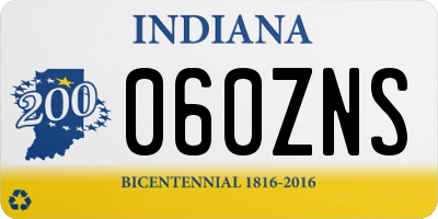 IN license plate 060ZNS