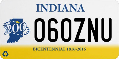 IN license plate 060ZNU