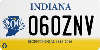 IN license plate 060ZNV