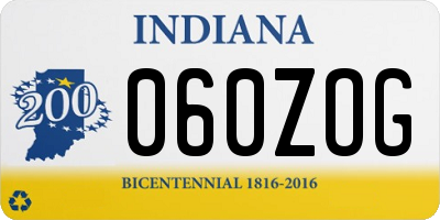IN license plate 060ZOG