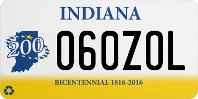 IN license plate 060ZOL