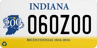 IN license plate 060ZOO