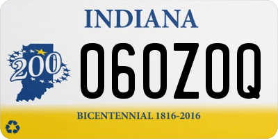 IN license plate 060ZOQ