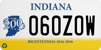 IN license plate 060ZOW