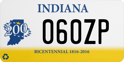 IN license plate 060ZP