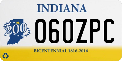IN license plate 060ZPC