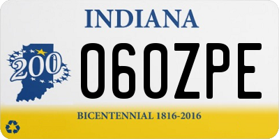 IN license plate 060ZPE