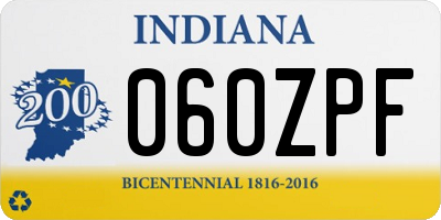IN license plate 060ZPF