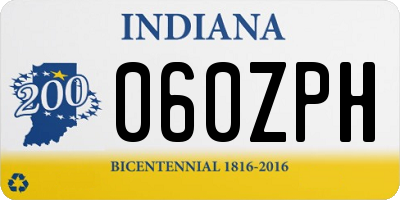 IN license plate 060ZPH