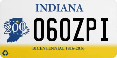 IN license plate 060ZPI