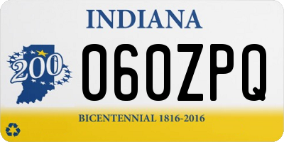 IN license plate 060ZPQ